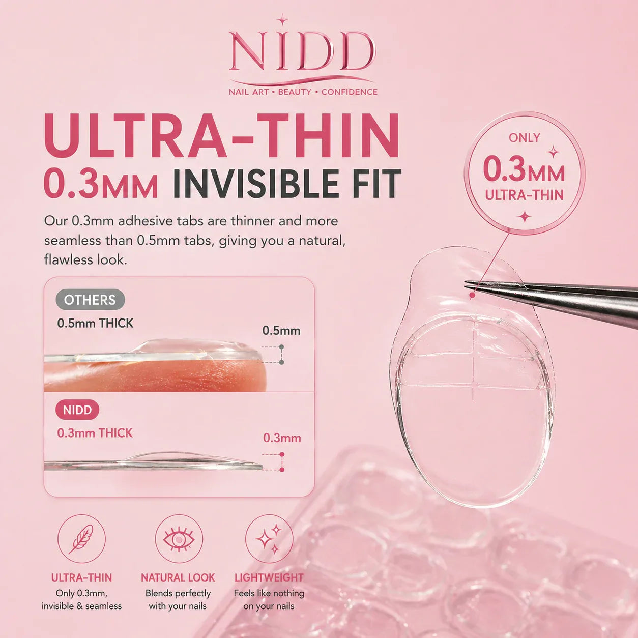 Nail Adhesive Tabs (Pink)